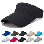 Adjustable Summer Breathable Hats Men Women Sun Protection Sports Golf Tennis Visor Hat Adjustable Visor UV Protection Top Empty Solid Sports Outdoor Running Sunscreen Strong Cap Stevvex