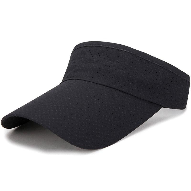 Adjustable Summer Breathable Hats Men Women Sun Protection Sports Golf Tennis Visor Hat Adjustable Visor UV Protection Top Empty Solid Sports Outdoor Running Sunscreen Strong Cap Stevvex