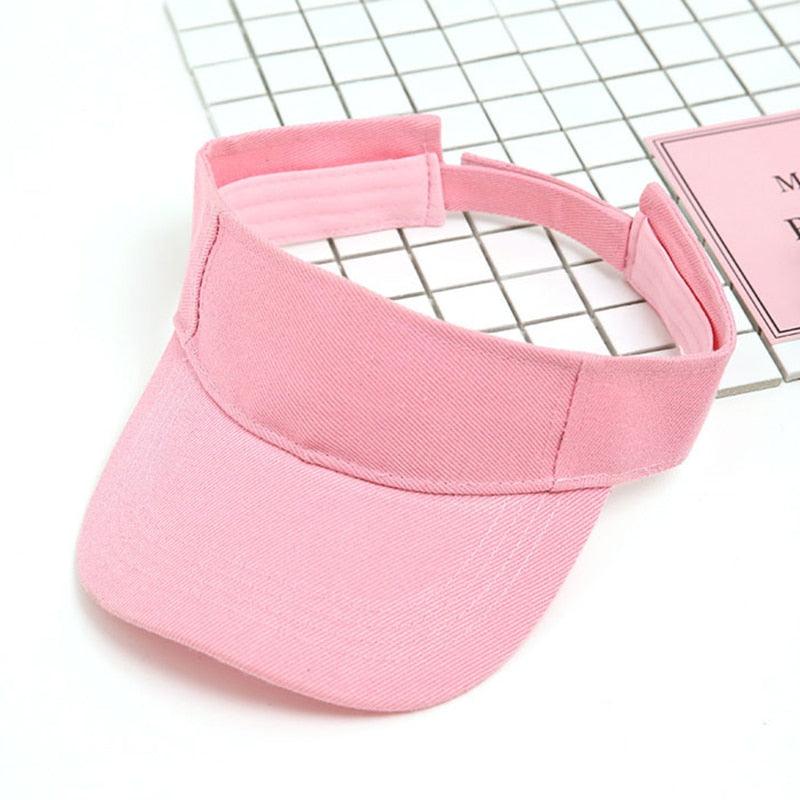 Adjustable Summer Breathable Hats Men Women Sun Protection Sports Golf Tennis Visor Hat Adjustable Visor UV Protection Top Empty Solid Sports Outdoor Running Sunscreen Strong Cap Stevvex