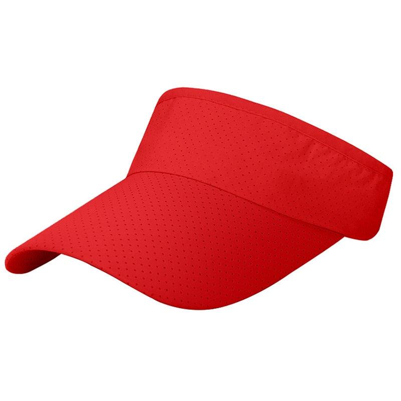 Adjustable Summer Breathable Hats Men Women Sun Protection Sports Golf Tennis Visor Hat Adjustable Visor UV Protection Top Empty Solid Sports Outdoor Running Sunscreen Strong Cap Stevvex