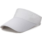 Adjustable Summer Breathable Hats Men Women Sun Protection Sports Golf Tennis Visor Hat Adjustable Visor UV Protection Top Empty Solid Sports Outdoor Running Sunscreen Strong Cap Stevvex
