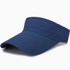 Adjustable Summer Breathable Hats Men Women Sun Protection Sports Golf Tennis Visor Hat Adjustable Visor UV Protection Top Empty Solid Sports Outdoor Running Sunscreen Strong Cap Stevvex