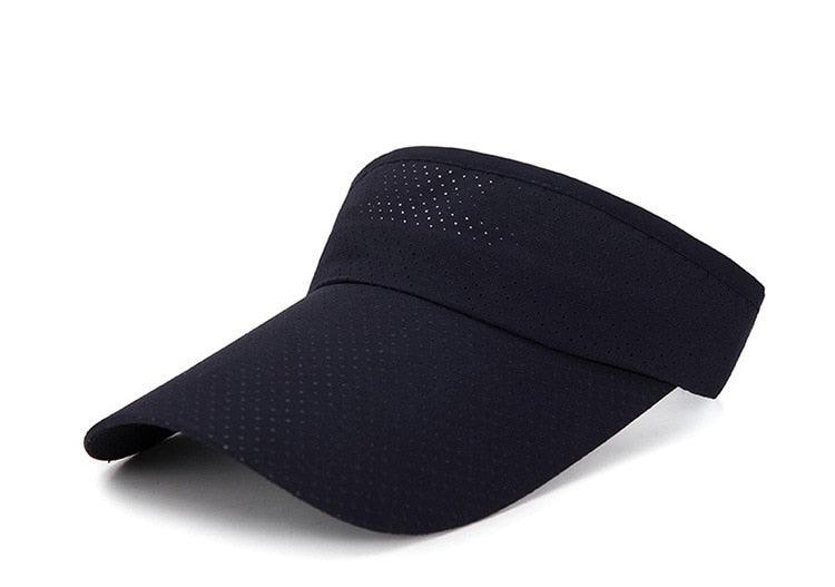 Adjustable Summer Breathable Hats Men Women Sun Protection Sports Golf Tennis Visor Hat Adjustable Visor UV Protection Top Empty Solid Sports Outdoor Running Sunscreen Strong Cap Stevvex
