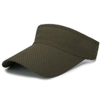 Adjustable Summer Breathable Hats Men Women Sun Protection Sports Golf Tennis Visor Hat Adjustable Visor UV Protection Top Empty Solid Sports Outdoor Running Sunscreen Strong Cap Stevvex