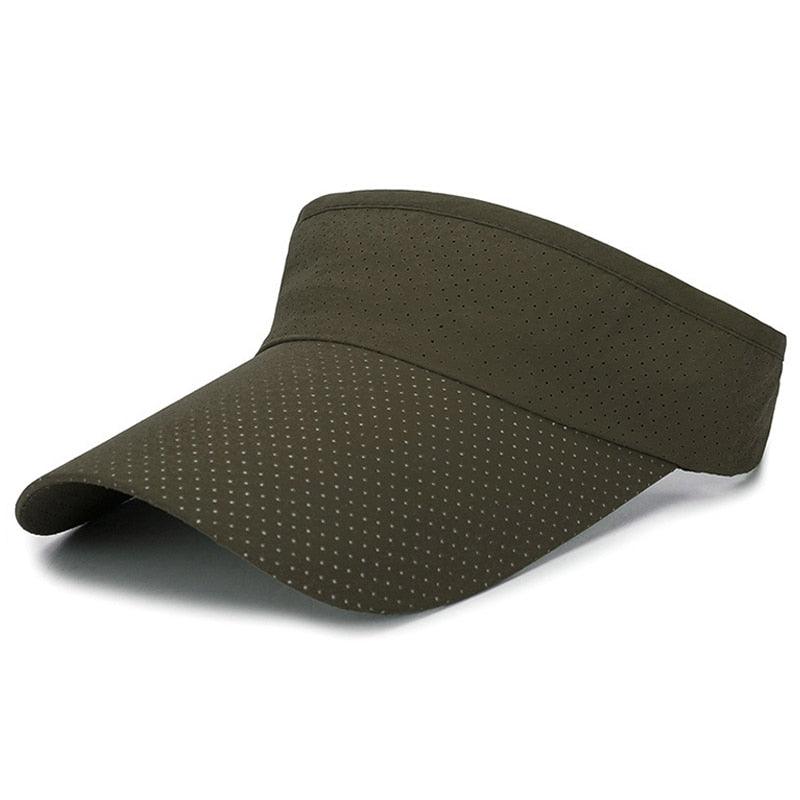 Adjustable Summer Breathable Hats Men Women Sun Protection Sports Golf Tennis Visor Hat Adjustable Visor UV Protection Top Empty Solid Sports Outdoor Running Sunscreen Strong Cap Stevvex