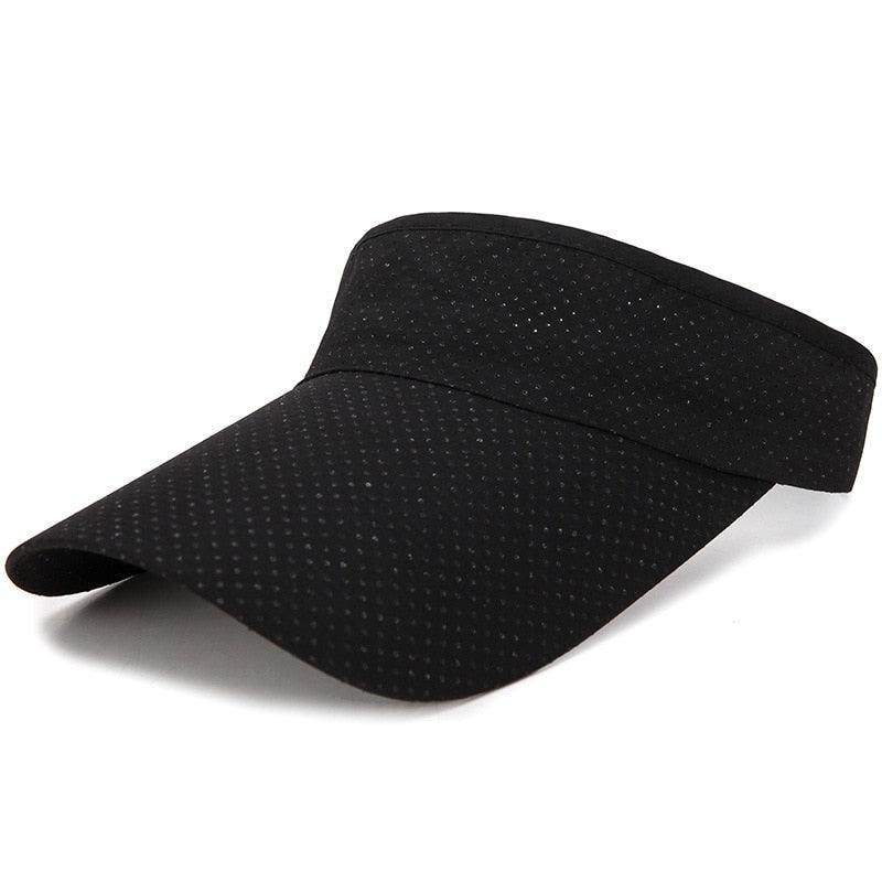 Adjustable Summer Breathable Hats Men Women Sun Protection Sports Golf Tennis Visor Hat Adjustable Visor UV Protection Top Empty Solid Sports Outdoor Running Sunscreen Strong Cap Stevvex