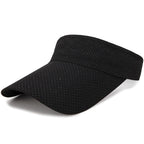 Adjustable Summer Breathable Hats Men Women Sun Protection Sports Golf Tennis Visor Hat Adjustable Visor UV Protection Top Empty Solid Sports Outdoor Running Sunscreen Strong Cap Stevvex