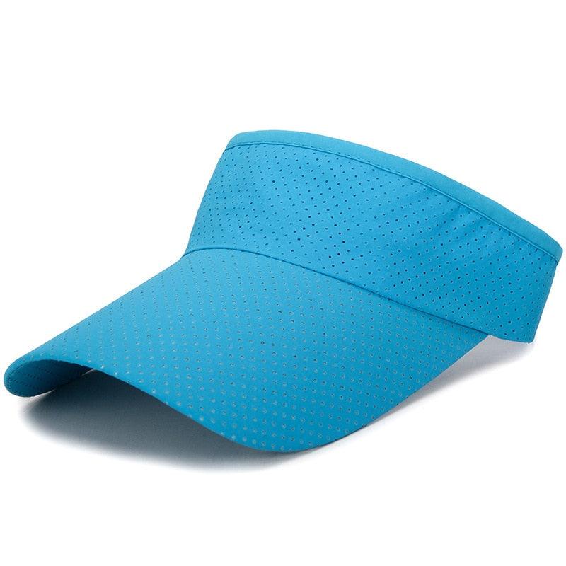 Adjustable Summer Breathable Hats Men Women Sun Protection Sports Golf Tennis Visor Hat Adjustable Visor UV Protection Top Empty Solid Sports Outdoor Running Sunscreen Strong Cap Stevvex