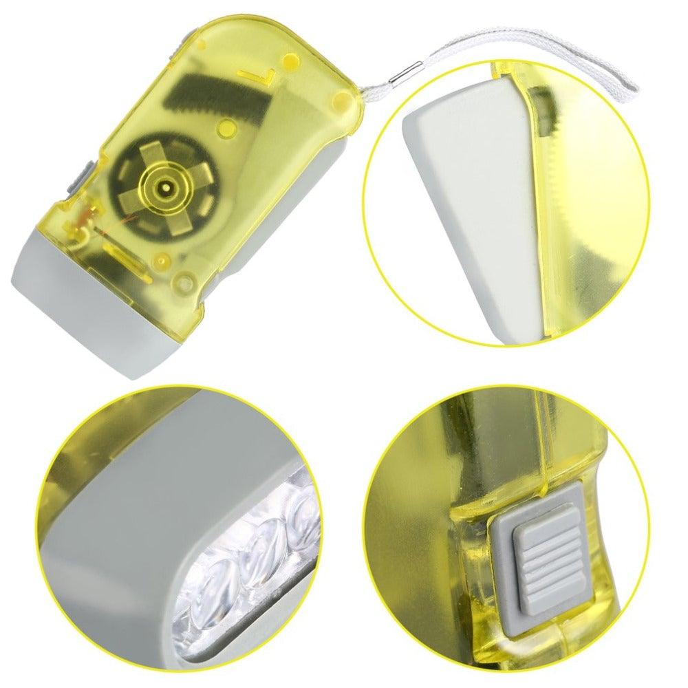 Adjustable Super Bright LED Light Hand Press Flashlight Waterproof Wind Up Light Hand Crank Flashlight Torch Light Crank Lamp Power For Hiking Outdoor Home Camping Stevvex
