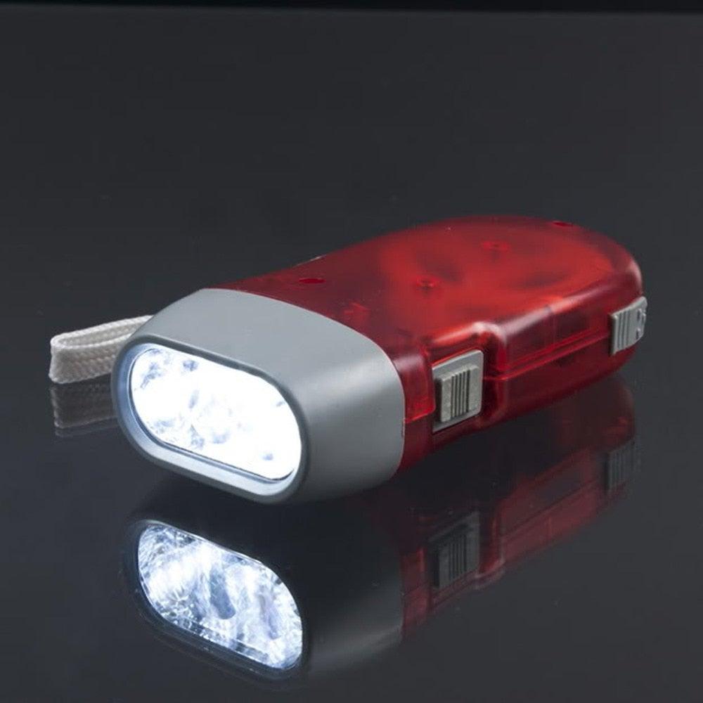 Adjustable Super Bright LED Light Hand Press Flashlight Waterproof Wind Up Light Hand Crank Flashlight Torch Light Crank Lamp Power For Hiking Outdoor Home Camping Stevvex