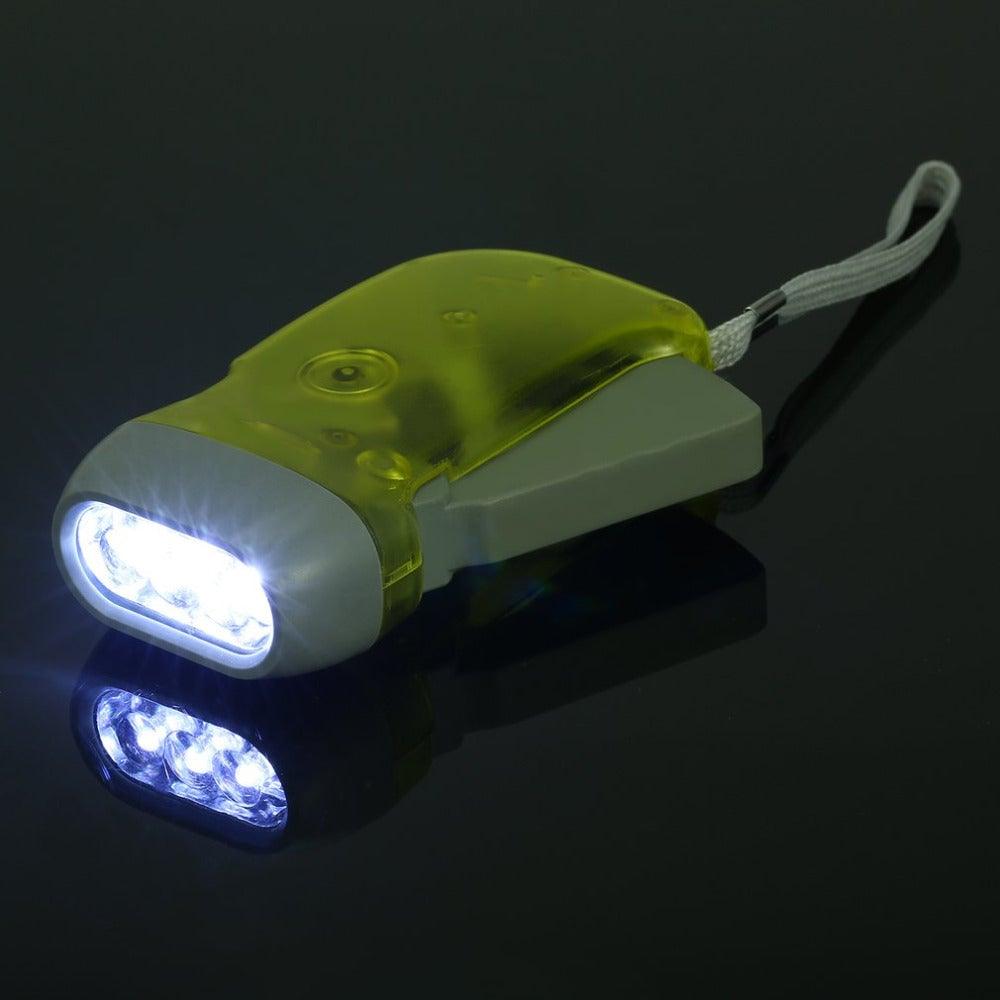 Adjustable Super Bright LED Light Hand Press Flashlight Waterproof Wind Up Light Hand Crank Flashlight Torch Light Crank Lamp Power For Hiking Outdoor Home Camping Stevvex