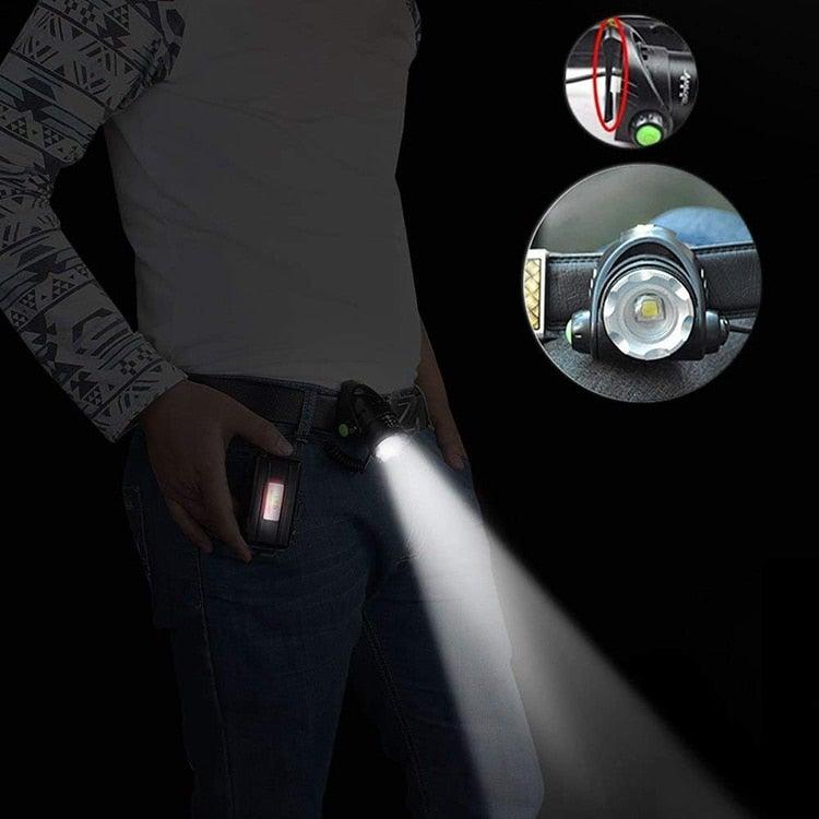 Adjustable USB Rechargeable IR Sensor Super Bright Headlight Battery For Long Working Time LED Headlamp Fishing  Waterproof Head Light Lamp Perfect For Running  Camping Stevvex