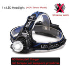 Adjustable USB Rechargeable IR Sensor Super Bright Headlight Battery For Long Working Time LED Headlamp Fishing  Waterproof Head Light Lamp Perfect For Running  Camping Stevvex