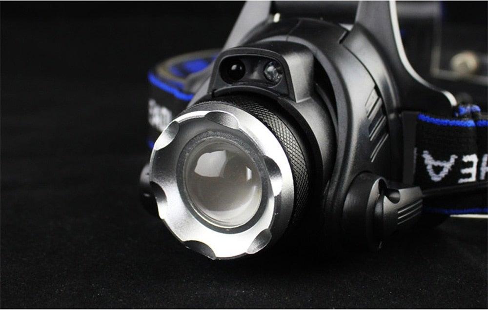 Adjustable USB Rechargeable IR Sensor Super Bright Headlight Battery For Long Working Time LED Headlamp Fishing  Waterproof Head Light Lamp Perfect For Running  Camping Stevvex