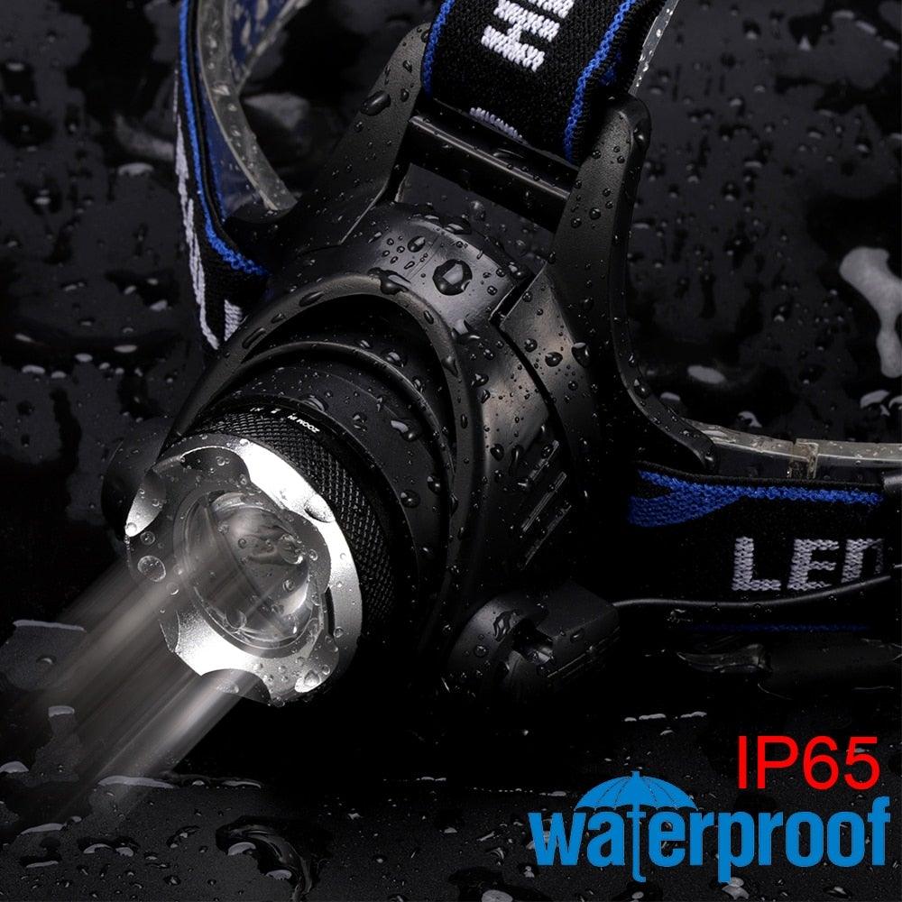 Adjustable USB Rechargeable IR Sensor Super Bright Headlight Battery For Long Working Time LED Headlamp Fishing  Waterproof Head Light Lamp Perfect For Running  Camping Stevvex