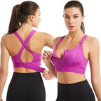 Adjustable Woman Modern Sports Bra Sportswear Crop Top Belt Zipper Yoga Running Comfortable Bras Push Up Gym Equipment