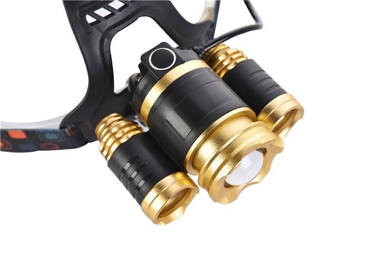 Adjustable Zoomable Headlamp Ultra Bright Rechargeable LED Bright High Lumen Head Lights Head Lamp Waterproof Flashlight For Outdoor Cmaping Fishing Hiking Biking Fishing Headlamp  Running Headlamp Stevvex