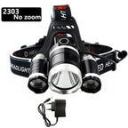 Adjustable Zoomable Headlamp Ultra Bright Rechargeable LED Bright High Lumen Head Lights Head Lamp Waterproof Flashlight For Outdoor Cmaping Fishing Hiking Biking Fishing Headlamp  Running Headlamp Stevvex