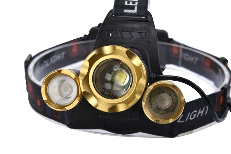 Adjustable Zoomable Headlamp Ultra Bright Rechargeable LED Bright High Lumen Head Lights Head Lamp Waterproof Flashlight For Outdoor Cmaping Fishing Hiking Biking Fishing Headlamp  Running Headlamp Stevvex