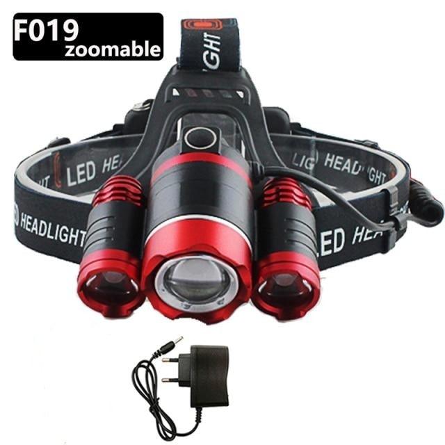 Adjustable Zoomable Headlamp Ultra Bright Rechargeable LED Bright High Lumen Head Lights Head Lamp Waterproof Flashlight For Outdoor Cmaping Fishing Hiking Biking Fishing Headlamp  Running Headlamp Stevvex