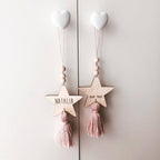 Adorable Sleepy Eye Eyelash Kids Room Decoration Crafts Wood  Wall Hanging Stars Decorative Beads Tassel Photography Props Gift For Kids Bedroom Decor Makeup Sticker For Girls Room Wall Art Stevvex