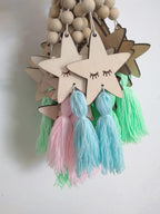 Adorable Sleepy Eye Eyelash Kids Room Decoration Crafts Wood  Wall Hanging Stars Decorative Beads Tassel Photography Props Gift For Kids Bedroom Decor Makeup Sticker For Girls Room Wall Art Stevvex