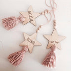 Adorable Sleepy Eye Eyelash Kids Room Decoration Crafts Wood  Wall Hanging Stars Decorative Beads Tassel Photography Props Gift For Kids Bedroom Decor Makeup Sticker For Girls Room Wall Art Stevvex