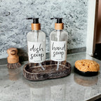 Handmade Rustic Wood Tray For Two 16oz Dispensers And Vanity Countertop Tray BandsCo Straps