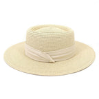 Adult Summer Straw Hat Fashion Casual Beach Fedora Hat Wide Brim Straw Hat Luxury Fedora Summer Packable Sun Hat Lightweight Women Beach Sun Hat Breathable Sun Hats For Women 56-58cm Stevvex