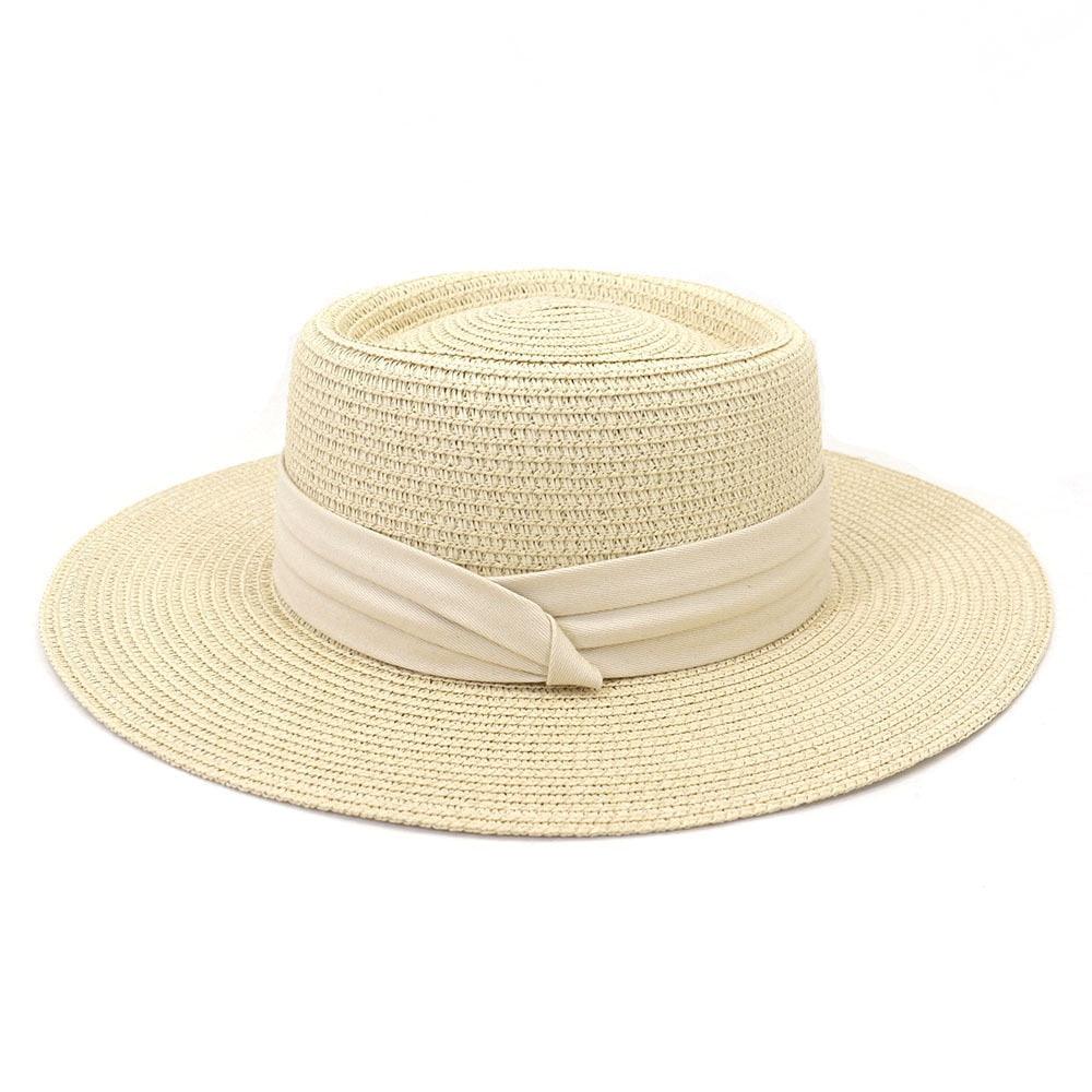 Adult Summer Straw Hat Fashion Casual Beach Fedora Hat Wide Brim Straw Hat Luxury Fedora Summer Packable Sun Hat Lightweight Women Beach Sun Hat Breathable Sun Hats For Women 56-58cm Stevvex