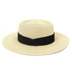 Adult Summer Straw Hat Fashion Casual Beach Fedora Hat Wide Brim Straw Hat Luxury Fedora Summer Packable Sun Hat Lightweight Women Beach Sun Hat Breathable Sun Hats For Women 56-58cm Stevvex