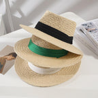 Adult Summer Straw Hat Fashion Casual Beach Fedora Hat Wide Brim Straw Hat Luxury Fedora Summer Packable Sun Hat Lightweight Women Beach Sun Hat Breathable Sun Hats For Women 56-58cm Stevvex
