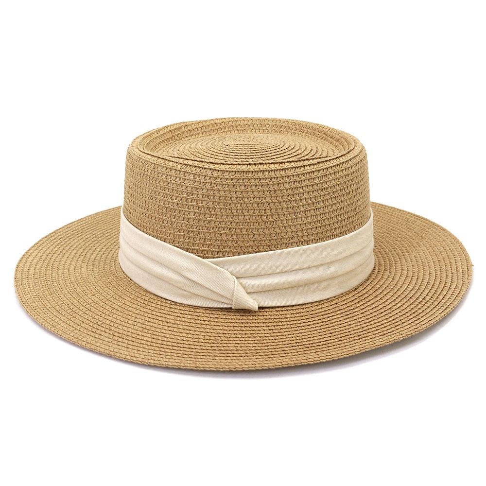 Adult Summer Straw Hat Fashion Casual Beach Fedora Hat Wide Brim Straw Hat Luxury Fedora Summer Packable Sun Hat Lightweight Women Beach Sun Hat Breathable Sun Hats For Women 56-58cm Stevvex