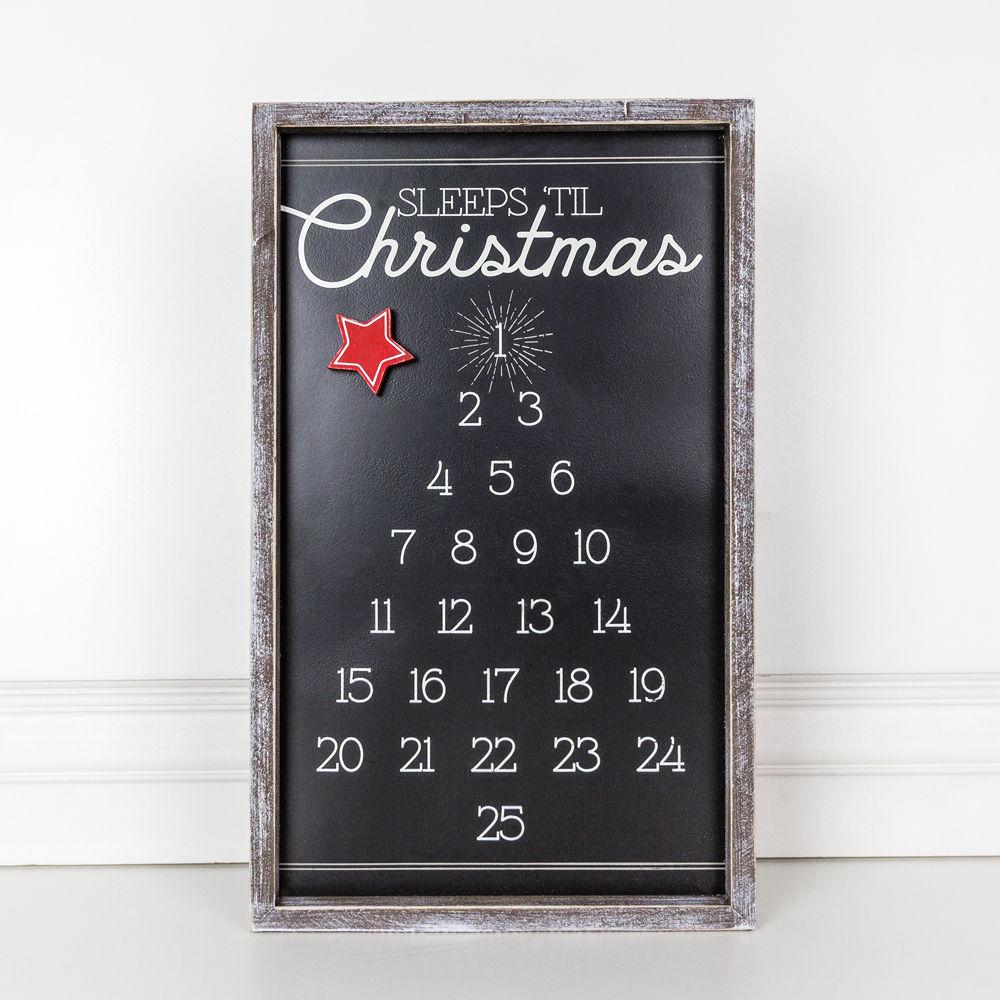 Magnetic Wooden Advent Tree Sign - 'Sleeps Til Christmas' Countdown Decor BandsCo Straps