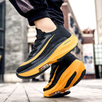 Air Cushion Sports Shoes Men Personalized Fashion Breathable Lace Up Knit Sneakers Casual Outdoor Running Walking Shoes Pi-Mart