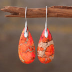 Bohemian Emperor Stone Water Drop Earrings Natural Stone Ornament Jewelry Pi-Mart
