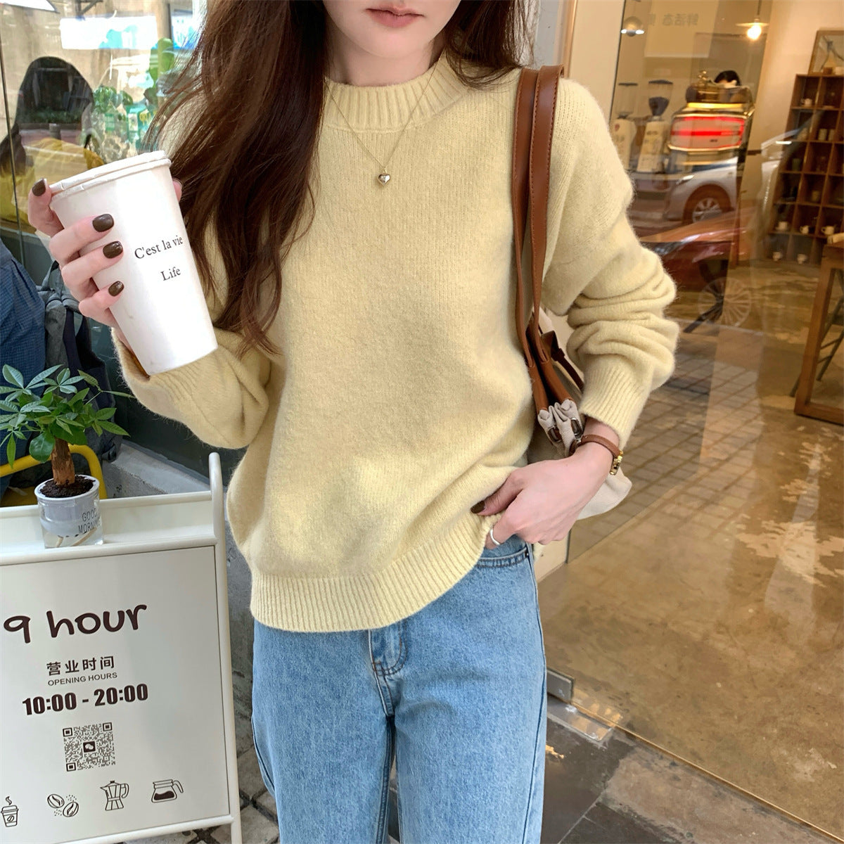 Korean Style Soft Glutinous Loose Candy Color Sweater Pi-Mart