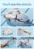 EWEADN G5 USB Wired Gaming Mouse Silent or audible optional Metal mechanical Mouse gamer with 8 Buttons Macro Function Keys, Support tail length adjustment to suit different hand sizes Perfect for desktop, laptop, computer, s