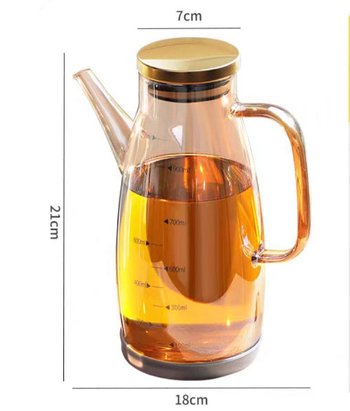 Home Kitchen Oiler Borosilicate Glass Condiment Bottle Pi-Mart