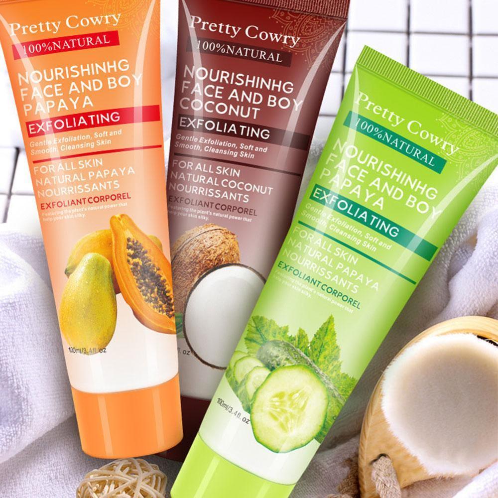 Cucumber Coconut Papaya Facial Exfoliating Gel Cream 100ml Body Cleansing Lootquake LLC