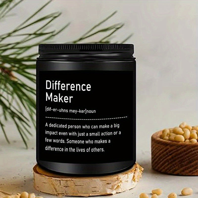 1pc, Lavender Scented Candle, "Difference Maker" Inspirational Quote, 33.81oz Glass Jar with Wick, Bee & Soy Wax, Perfect Gift for Women, Men, Best Friends, Teachers, Bosses, Leaders, Mentors, for Christmas, Thanksgiving, Bir Lootquake LLC