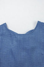 Ashleigh Blue Sleeveless Knot Backless Ruffle Hem Mini Dress