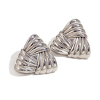 18K Gold Triangular Stud Earrings Ins Fashion Niche Style Retro Earrings For Women Jewelry Pi-Mart