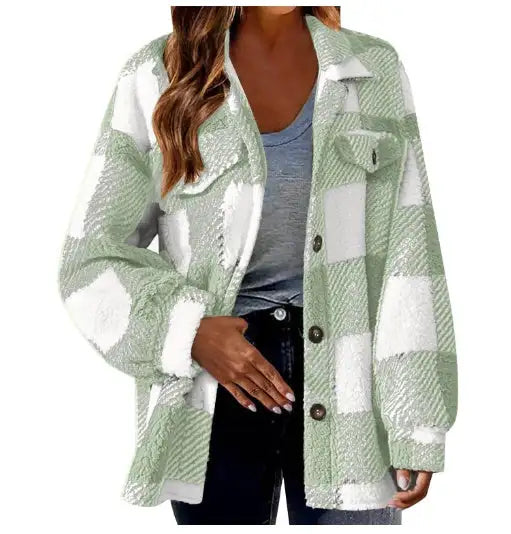 Lamb Fleece Jacket Button Fleece Jacket - SJB-DIAMOND ELITES