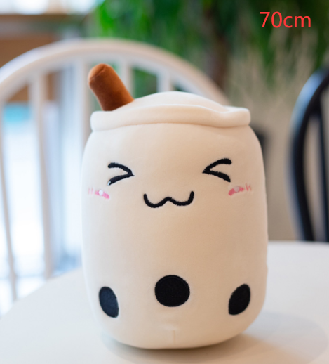 Cute Fruit Drink Plush Stuffed Soft Strawberry Milk Tea Plush Boba Tea Cup Toy Bubble Tea Pillow Cushion Kids Gift Pi-Mart