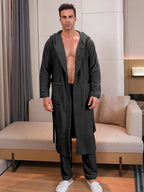 Polyester Long Sleeve Trousers Men's Pajama Set