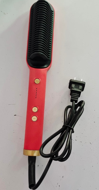 New 2 In 1 Hair Straightener Hot Comb Negative Ion Curling Tong Dual-purpose Electric Hair Brush Pi-Mart