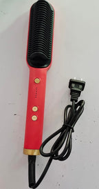 New 2 In 1 Hair Straightener Hot Comb Negative Ion Curling Tong Dual-purpose Electric Hair Brush Pi-Mart