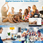 4K Digital Camera For Photography - 12X Optical Zoom 72MP Vlogging Camera For YouTube With 3" 180° Flip Screen, Autofocus Compact Camera With Battery, 64GB SD Card, USB Card Reader & Charging Stand Lootquake LLC