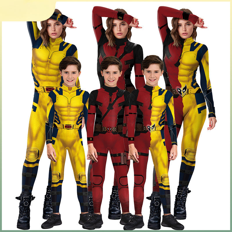 onepiece Halloween movie cos suit Deadpool 3 Wolverine costume playing suit printed jumpsuit - SJB-DIAMOND ELITES